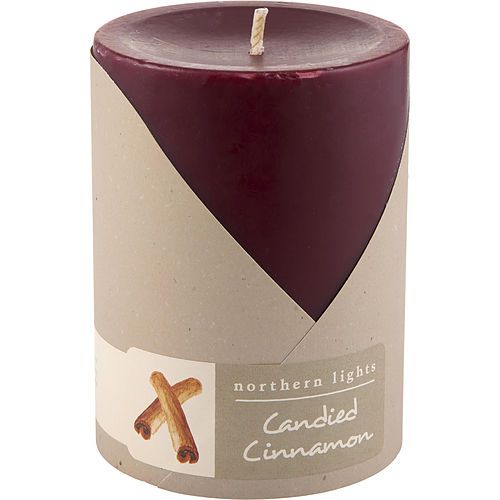 CANDIED CINNAMON by Northern Lights ONE 3x4 inch PILLAR CANDLE. BURNS APPROX. 80 HRS. EasyOptionXY LLC