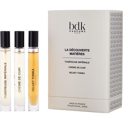 BDK PARFUMS by BDK Parfums 3 PIECE MINI VARIETY WITH TUBERUSE & OUD ABRAMAD & CREME DE CUIR AND ALL ARE EAU DE PARFUM 10ML/0.33OZ EasyOptionXY LLC