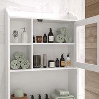 Modern Over The Toilet Space Saver Organization Wood Storage Cabinet for Home, Bathroom EasyOptionXY LLC