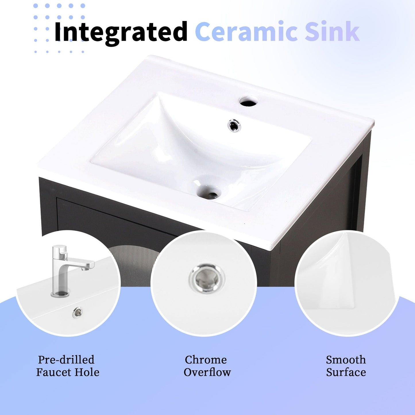 20" Bathroom Vanity with Sink, Bathroom Cabinet with Soft Closing Glass Door, A Drawer EasyOptionXY LLC