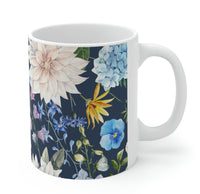 Navy Floral Coffee Tea Mug EasyOptionXY LLC