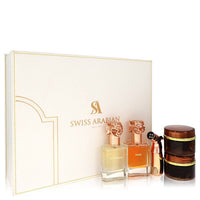 Swiss Arabian Bakhoor Dukhoon Al Haram by Swiss Arabian Gift Set - Gift Set contains 2 x 1.7 oz Eau De Parfum in Wajd & Gharaam + 2 x 60 grams of Incense in Dukhoon Al Haram & Oud Muattar Mumtaz EasyOptionXY LLC