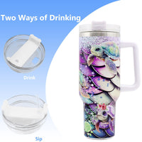 1pc 40oz Water Bottles,5D Little Turtle Series Tumbler,Large Capacity Stainless Steel Tumbler Insulation Cup With Lid And Straw For Women,Camping,Driving,skiing,Thermocoolers.Best Gift EasyOptionXY LLC