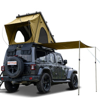Explorer Plus Rooftop Tent Hardshell with Side Awning, Air Conditioner Outlet with Bracket, Luggage Racks&Replaceable Netting Rain Curtain, Truck Bed Tent for Camping, Pop Up SUV Roof Top Tent EasyOptionXY LLC