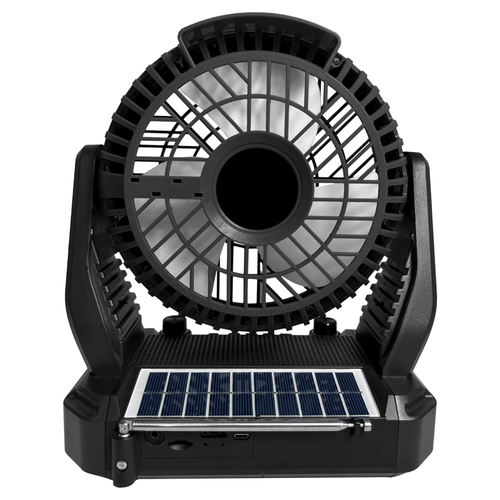 Supersonic Solar-Powered BT Speaker with FM Radio, LED Flashlight & Fan EasyOptionXY LLC