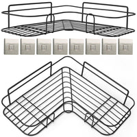 2Pcs Corner Shower Caddy Shelves Wall Mounted Basket Rack Bathroom Shampoo Holder Storage Organizer EasyOptionXY LLC