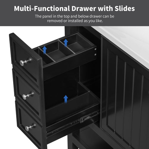 36\" Bathroom Vanity with Sink Combo, One Cabinet and Three Drawers, Solid Wood and MDF Board EasyOptionXY LLC