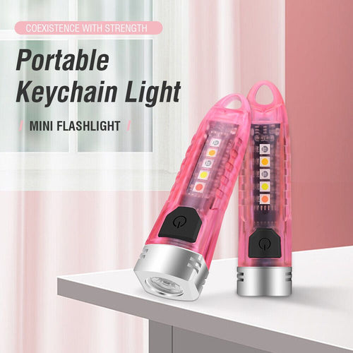 Small Mini Pocket LED Flashlight Torch Keychain Light Rechargeable Lamp BORUiT EasyOptionXY LLC