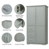 Tall and Wide Storage Cabinet with Doors for Bathroom/Office, Three Drawers EasyOptionXY LLC