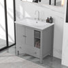30" Bathroom Vanity with Sink, Bathroom Storage Cabinet with Doors and Drawers, Solid Wood Frame, Ceramic Sink EasyOptionXY LLC