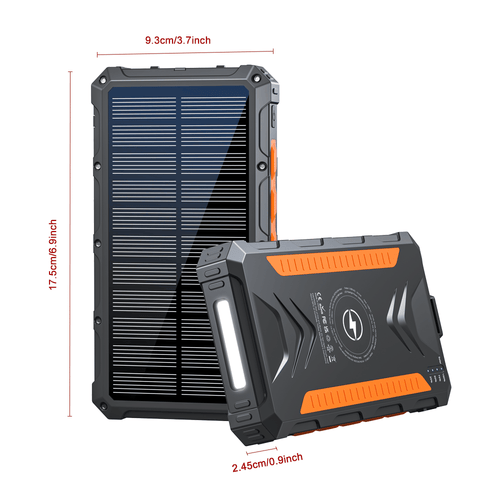 Power Bank Wireless Charger 20000mAh Fast Charging Power Bank for All Mobile Devices, Solar Portable Charger with Dual Flashlights, Carabiner EasyOptionXY LLC