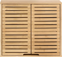 2 Tier Bathroom Wall Cabinet with Adjustable Shelf;  Double Door Cabinet for Bathroom EasyOptionXY LLC