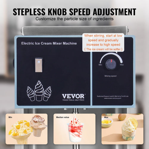 VEVOR Ice Cream Blender 400W Ice Cream Mixer Stir Machine 304 Stainless Steel EasyOptionXY LLC