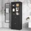 Tall Bathroom Storage Cabinet, Cabinet with Four Doors and Drawers, Adjustable Shelf, MDF Board EasyOptionXY LLC