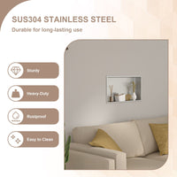 Brushed Stainless Steel Wall Shower  Niche , Double Recessed Shower Shelf for Bathroom EasyOptionXY LLC