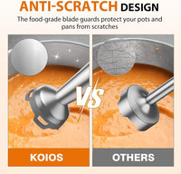 KOIOS Immersion Blender, 1000W Anti-scratch 3-in-1 Hand Blender, Upgraded 12 Speed Stainless Steel Blade Stick Blender with Turbo Mode, Whisk and Milk Frother, B PA-F ree EasyOptionXY LLC