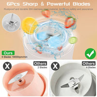 16.9OZ Portable Fruit Blender Electric Rechargeable Juice Cup for Shakes Smoothies Juice Personal Fruit Mixer with 6 Blades EasyOptionXY LLC