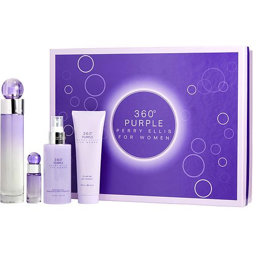 PERRY ELLIS 360 PURPLE by Perry Ellis EAU DE PARFUM SPRAY 3.4 OZ & BODY MIST 4 OZ & SHOWER GEL 3 OZ & EAU DE PARFUM 0.25 OZ MINI EasyOptionXY LLC