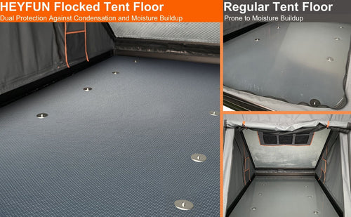 Roll over image to zoom in Adventurer Plus Rooftop Tent Hardshell with Side Awning, Air Conditioner Outlet with Bracket, &Replaceable Rain Flies, Truck Bed Tent for Camping, Pop Up Overland Roof Tents EasyOptionXY LLC