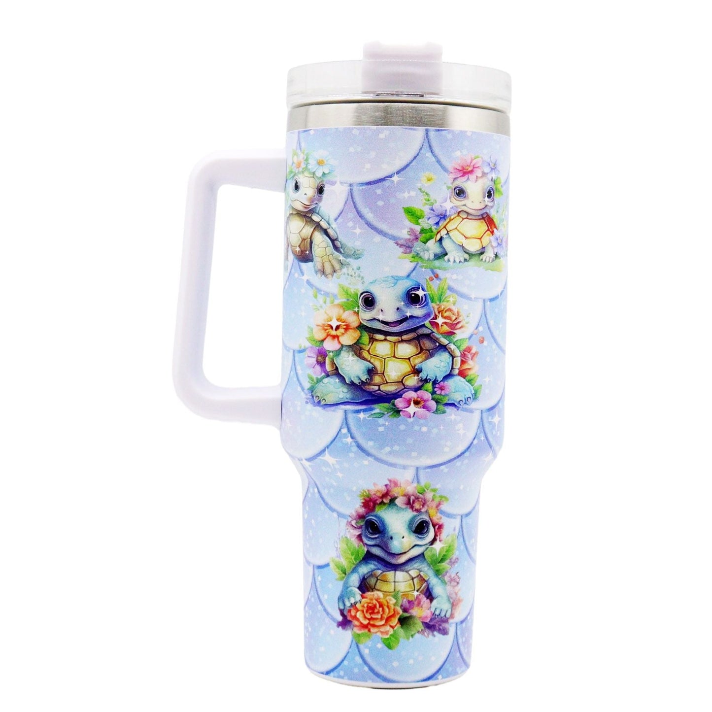 1pc 40oz Water Bottles,5D Little Turtle Series Tumbler,Large Capacity Stainless Steel Tumbler Insulation Cup With Lid And Straw For Women,Camping,Driving,skiing,Thermocoolers.Best Gift EasyOptionXY LLC