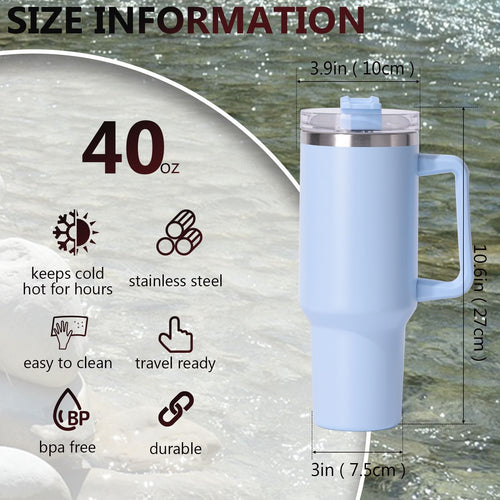 40oz large capacity tumbler, With Handle And Straw Lid, Insulated Reusable Stainless Steel Water Bottles Travel Mug Coffee Cup car cup water cup For Men Women Outdoor Camping Driving,  gift EasyOptionXY LLC