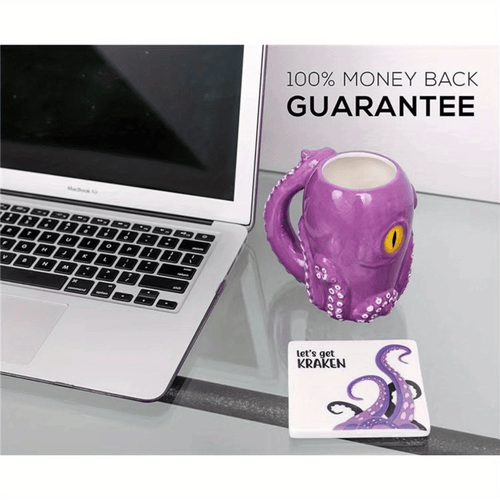 3D Octopus Ceramic Mug, Novel Handmade Octopus Shaped Statue Cup, Festivals or Birthday Gifts for Coffee and Milk Tea EasyOptionXY LLC