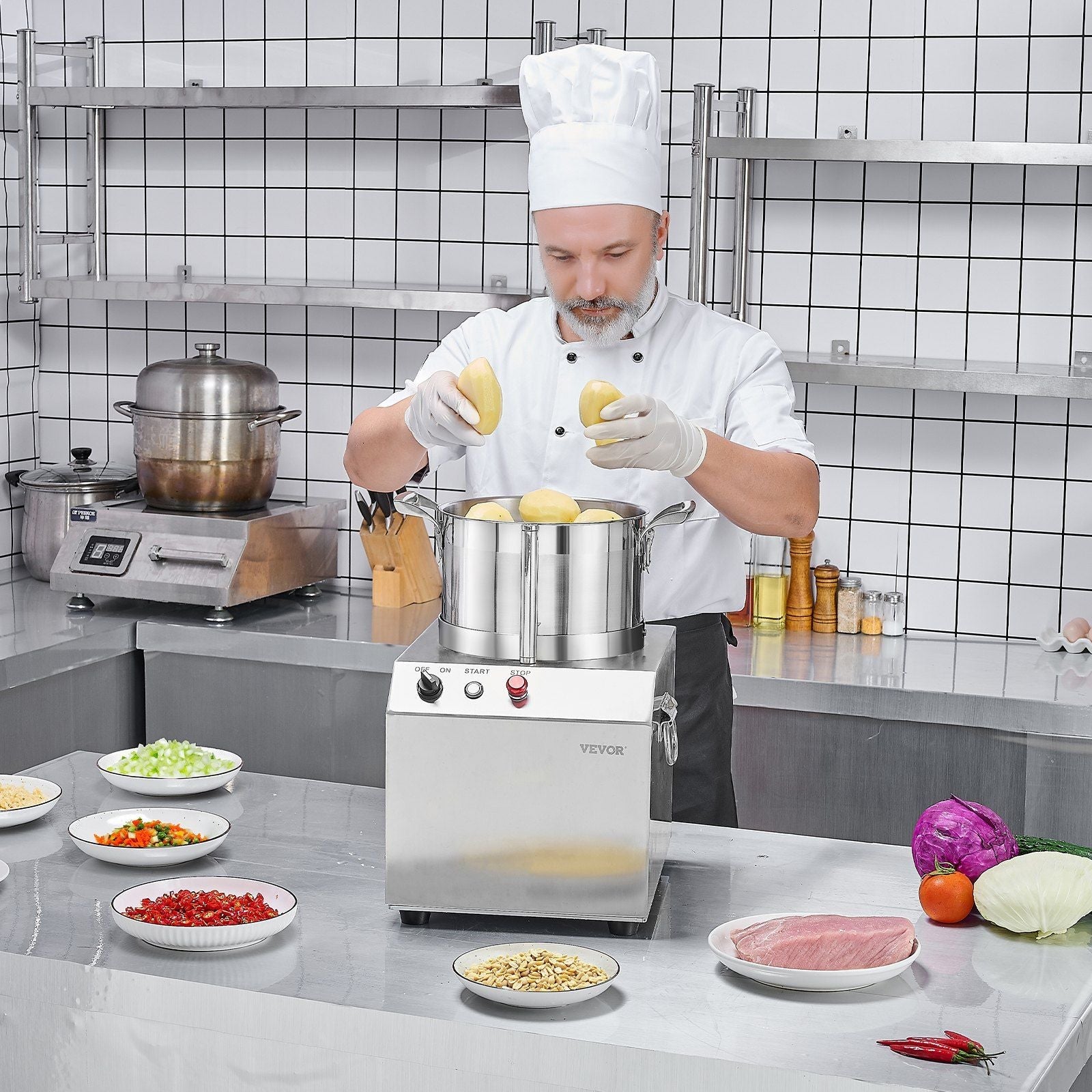 Food Processor Vegetable Chopper 4.3 Quart F ood-G rade Stainless Steel Blender EasyOptionXY LLC