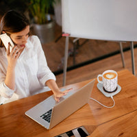 Electric Coffee Mug Warmer for Desk Auto Shut off USB Tea Milk Beverage Cup 3 Temperature Setting EasyOptionXY LLC