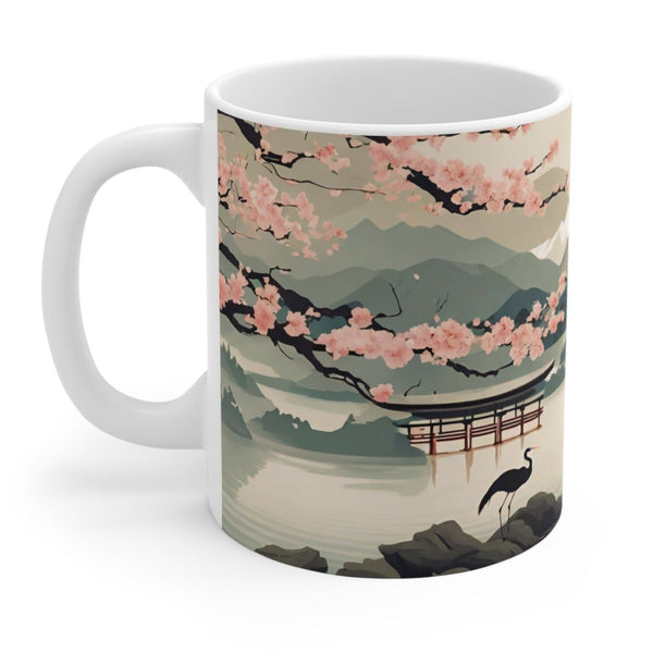 Vintage Japanese Cherry Blossom Art Mug EasyOptionXY LLC
