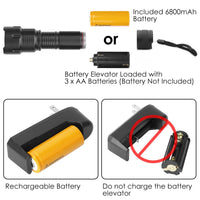 LED Rechargeable Flashlight Zoomable Aluminum Alloy Flashlight Torch EasyOptionXY LLC