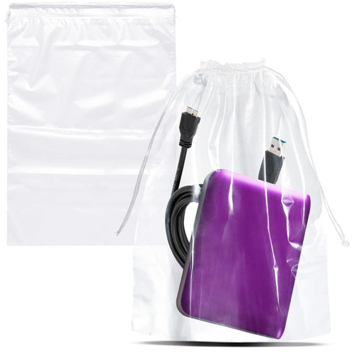 Clear Drawstring Bag, 5 x 8 Inches. Pack of 1000 Clear Plastic Drawstring Bags. 2 Mil Drawstring Clear Plastic Bags. Waterproof Clear Plastic Bags Drawstring for Cosmetics, Toiletries EasyOptionXY LLC