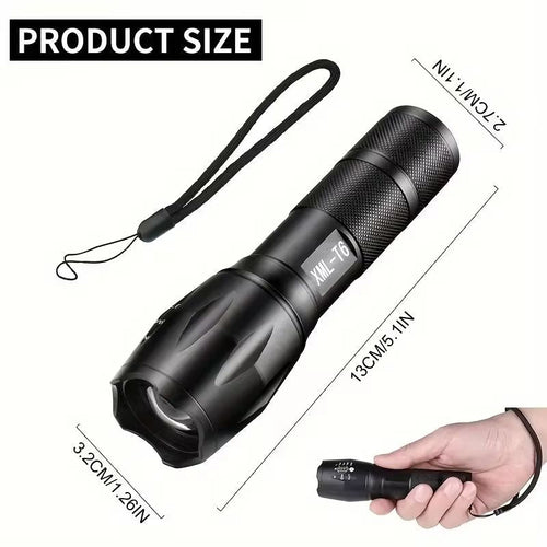 High Power LED Tactical Flashlight 5-Mode Light Zoom Waterproof Portable Torch For Camping Hiking Outdoor Hunting Aluminum Alloy Bright Tactical Flashlight LED 5 Modes Zoomable Searchlight Handheld EasyOptionXY LLC