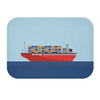 Cargo Ship with Containers in the Ocean Bath Mat EasyOptionXY LLC