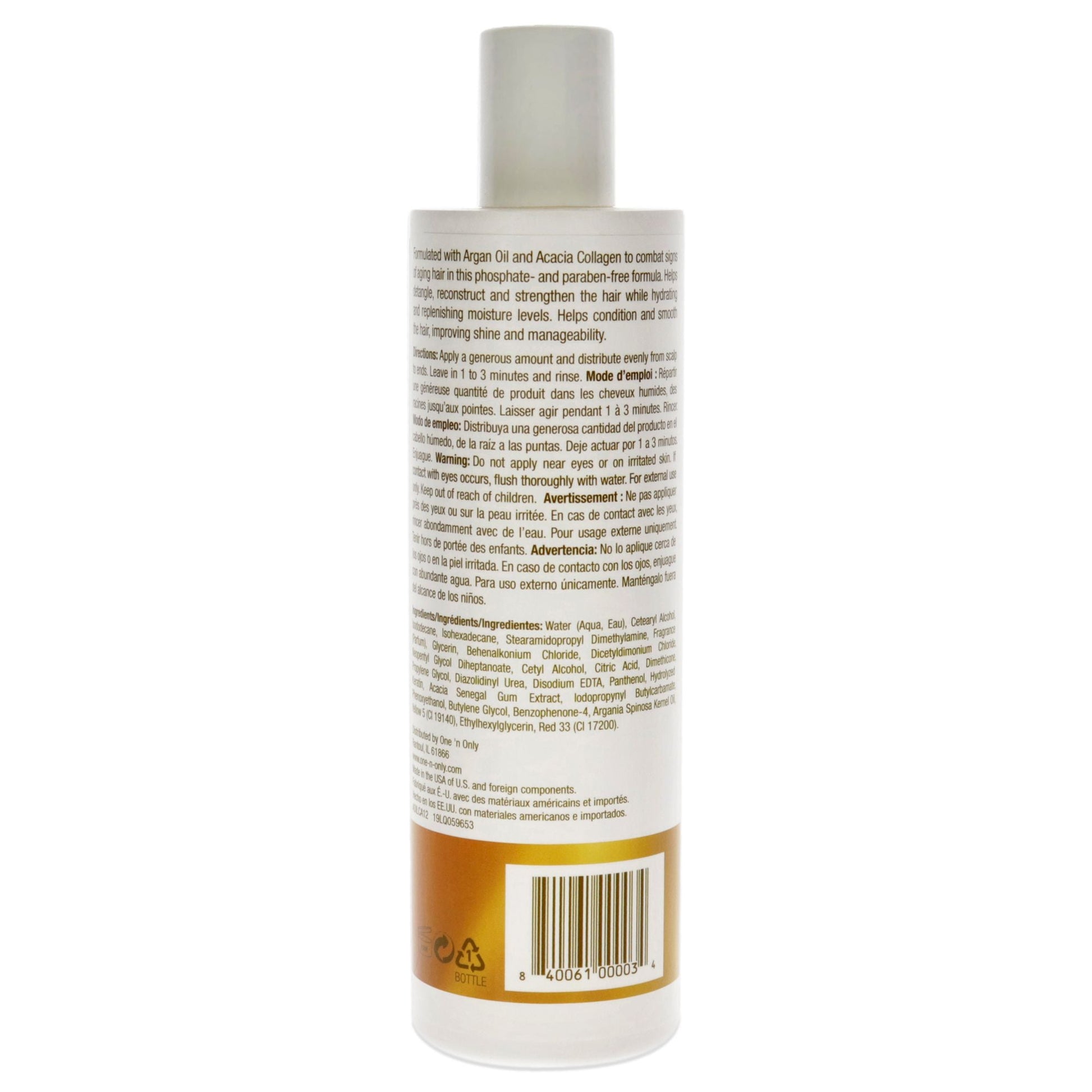 Argan Oil Moisture Repair Conditioner by One n Only for Unisex - 12 oz Conditioner EasyOptionXY LLC