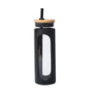 Glass Water Tumble Straw Silicone Bamboo Lids Iced Coffee Cup Bottle Reusable EasyOptionXY LLC