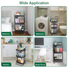 3 Tier Rolling Utility Cart Movable Storage Organizer with Mesh Baskets Lockable Wheels 360 Degree Rotatable Hanging Box Hooks Bedroom Bathroom Kitchen EasyOptionXY LLC
