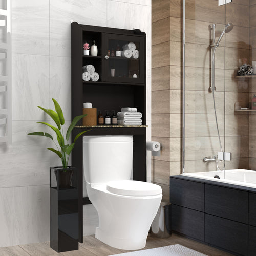 Modern Over The Toilet Space Saver Organization Wood Storage Cabinet for Home, Bathroom EasyOptionXY LLC
