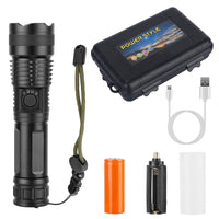 Tactical LED Flashlight Zoomable Rechargeable Search Light Torch 50000LM with 5Modes SOS Night Light For Night Walking Adventures EasyOptionXY LLC