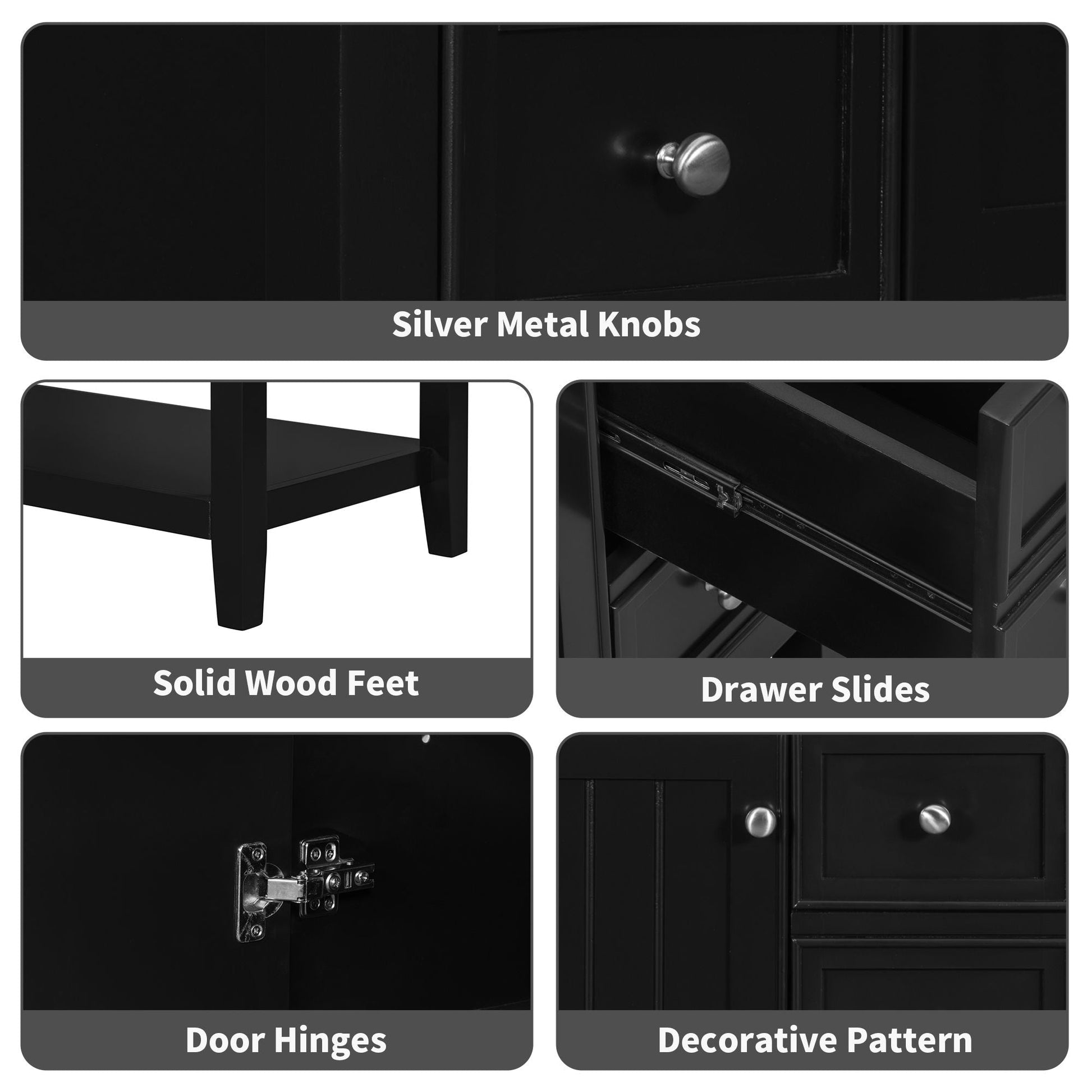 36\" Bathroom Vanity with Sink Combo, One Cabinet and Three Drawers, Solid Wood and MDF Board EasyOptionXY LLC