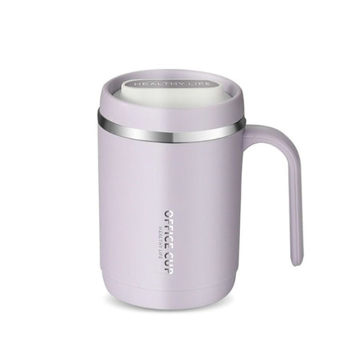 1pc Stainless Steel Cups With Lid; 16 Oz 304 Stainless Steel Tumblers Durable Coffee Mug With Splash Proof Sliding Lid; Drink With Lid Open; Plastic Housing And Lid; Straw Not Included EasyOptionXY LLC