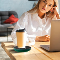 Desktop Electric Cup Warmer 8Hours Auto Off Overheating Protection Smart Timer Setting 2 Temperature Levels  Ceramic Heating Panel For Office Home EasyOptionXY LLC