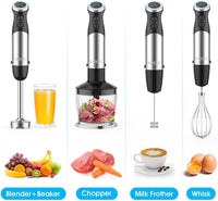 KOIOS Immersion Blender Handheld, 1000W 12-Speed 5 in 1 Hand Mixer Stick Blender with 304 Stainless Steel Blade, Food Processor, Beaker, Egg Whisk and Milk Frother,B PA-F ree, for Smoothies Baby Food EasyOptionXY LLC