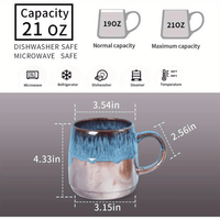 Large Ceramic Coffee Mug, 21 Oz, Gilt Blue Big Tea Cup for Office and Home, Dishwasher and Microwave Safe… EasyOptionXY LLC