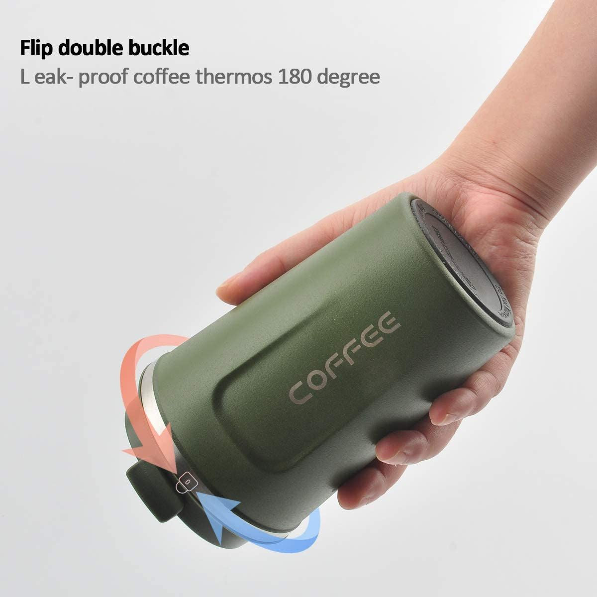 12 oz Stainless Steel Vacuum Insulated Tumbler - Coffee Travel Mug Spill Proof with Lid - T hermos Cup for Keep Hot/Ice Coffee; Tea and Beer EasyOptionXY LLC
