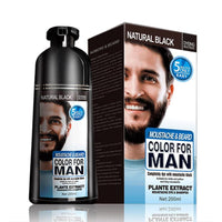 Beard Hair Color Shampoo For Men,Natural Permanent Beard DyeShampoo, Colors Hair In Minutes Long Lasting, 200ml, Black Hair DyeHaircare EasyOptionXY LLC