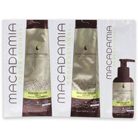 Professional Nourishing Moisture Set by Macadamia Oil for Unisex - 3 Pc Kit 0.34oz Shampoo, 0.34oz Conditioner, 0.17oz Oil Treatment EasyOptionXY LLC