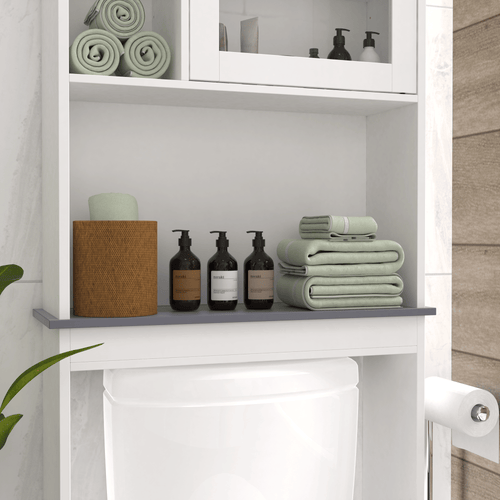 Modern Over The Toilet Space Saver Organization Wood Storage Cabinet for Home, Bathroom EasyOptionXY LLC