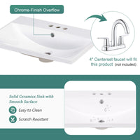 30" Bathroom Vanity with Sink, Bathroom Storage Cabinet with Doors and Drawers, Solid Wood Frame, Ceramic Sink EasyOptionXY LLC