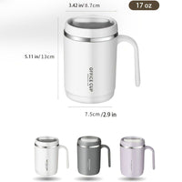 1pc Stainless Steel Cups With Lid; 16 Oz 304 Stainless Steel Tumblers Durable Coffee Mug With Splash Proof Sliding Lid; Drink With Lid Open; Plastic Housing And Lid; Straw Not Included EasyOptionXY LLC