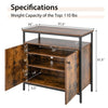 2-Door Buffet Cabinet with Shelves and Cable Management Holes EasyOptionXY LLC